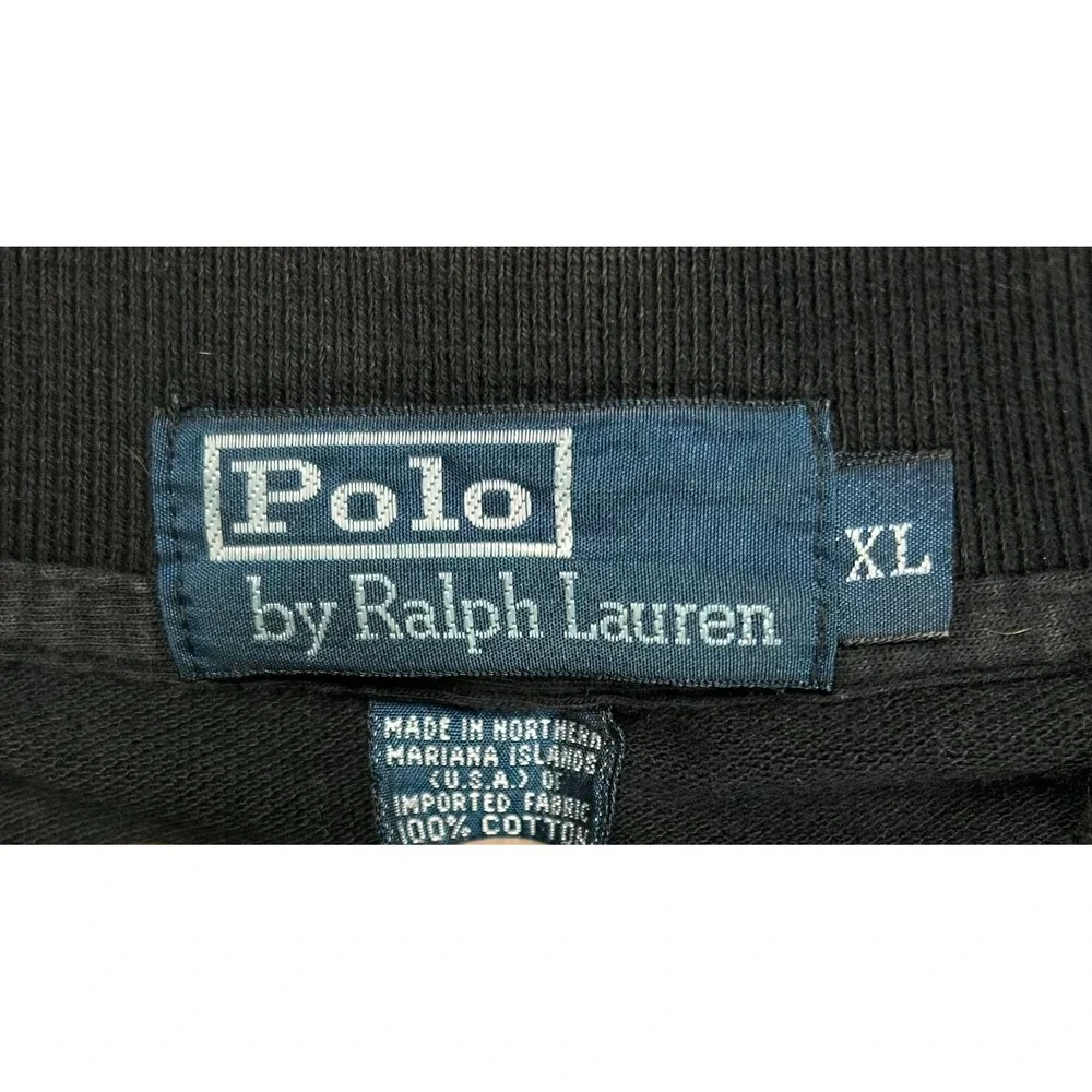 Polo Ralph Lauren Polo Shirt Mens XL Black Short Sleeve Pony Logo Golf Preppy